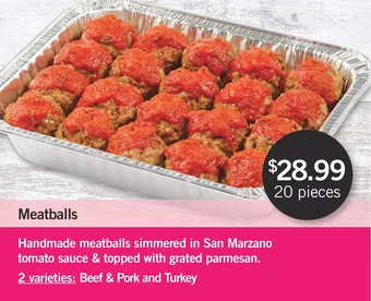 Fortinos Meatballs offer