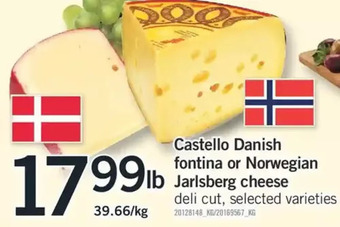 Fortinos Castello danish fontina or norweigian jarlsberg cheese offer