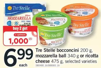 Fortinos Tre stelle bocconcini, mozzarella ball or ricotta cheese offer