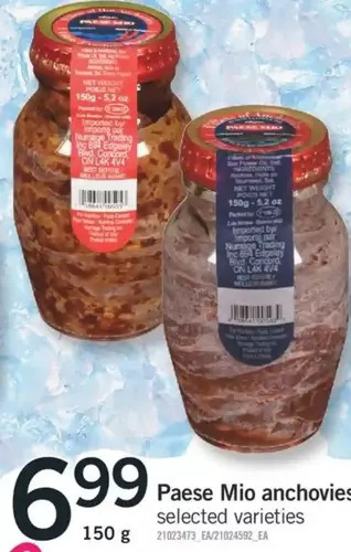 Fortinos Paese mio anchovies offer