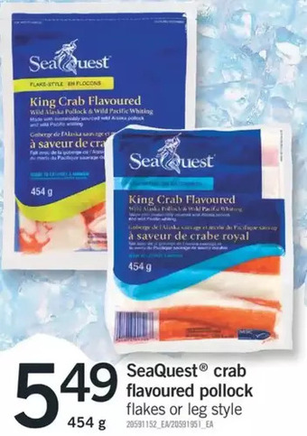 Fortinos Seaquest crab flavoured pollock offer