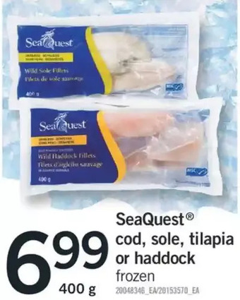 Fortinos Seaquest cod, sole, tilapia or haddock offer