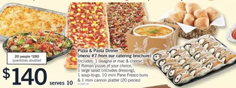 Fortinos Pizza & pasta dinner offer