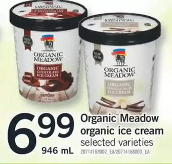 Fortinos Organic meadow organic ice cream offer