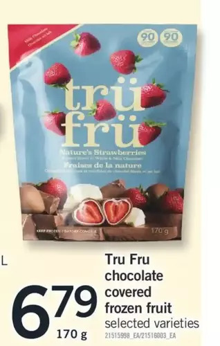 Fortinos Tru fru chocolate covered frozen fruit offer