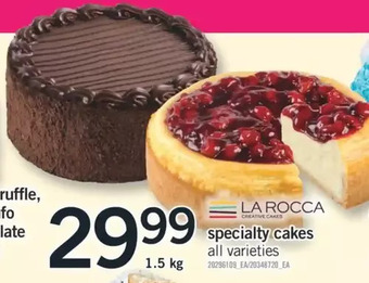 Fortinos Specialty cakes offer