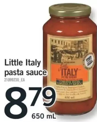 Fortinos Little italy pasta sauce offer