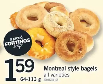Fortinos Montreal style bagels offer