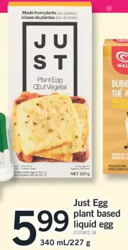 Fortinos Just egg plant based liquid egg offer