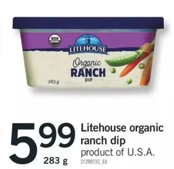 Fortinos Litehouse organic ranch dip offer