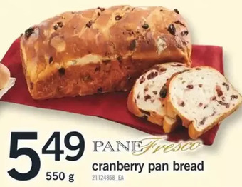Fortinos Cranberry pan bread offer