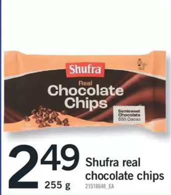 Fortinos Shufra real chocolate chips offer