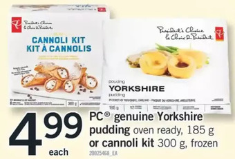 Fortinos Pc genuine yorkshire pudding or cannoli kit offer