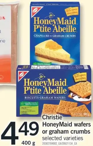 Fortinos Christie honeymaid wafers or graham crumbs offer