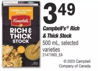 Fortinos Campbell's rich & thick stock offer