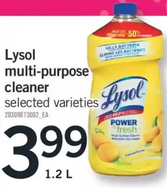 Fortinos Lysol multi-purpose cleaner offer