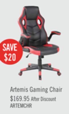 The Brick Artemis gaming chair - red and black offer