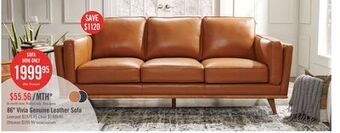 The Brick Vivia top-grain genuine leather sofa - caramel offer