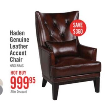 The Brick Haden genuine leather accent chair - brown offer
