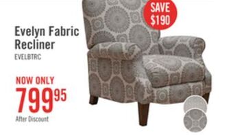 The Brick Evelyn fabric recliner - brianne twilight offer