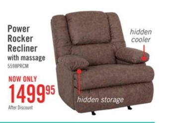 The Brick 5598 leather-look fabric power rocker recliner - columbus mocha offer