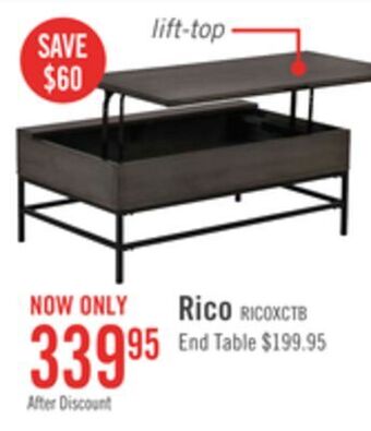 The Brick Rico coffee table with lift top - grey offer