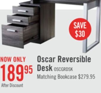 The Brick Oscar reversible desk - distressed grey offer