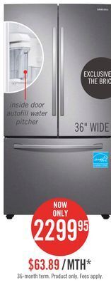 The Brick Samsung 28 cu. ft. french-door refrigerator - rf28t5021sr/aa offer