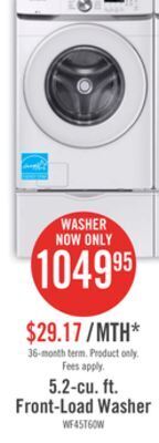 The Brick Samsung 5.2 cu. ft. front-load washer - wf45t6000aw/us offer