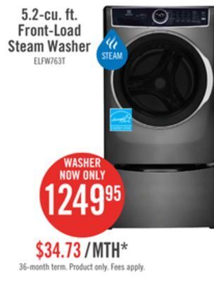 The Brick Electrolux 5.2 cu. ft. front-load washer - elfw7637at offer