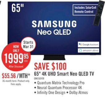 The Brick Samsung 65 qn90b neo qled 4k uhd smart tv - qn65qn90bafxzc offer