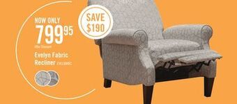 The Brick Evelyn fabric recliner - bangle white offer