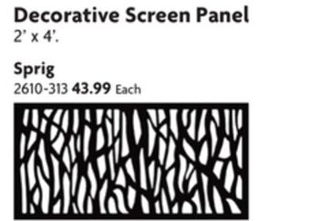 Home Hardware Spring decorative screen panel offer