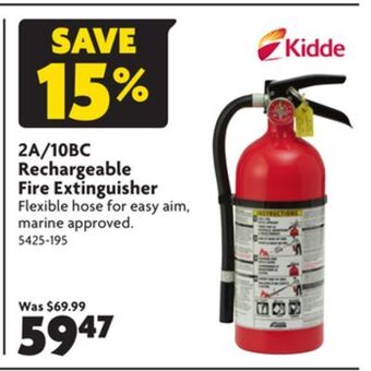 Home Hardware 2a/10bc rechargeable fire extinguisher offer