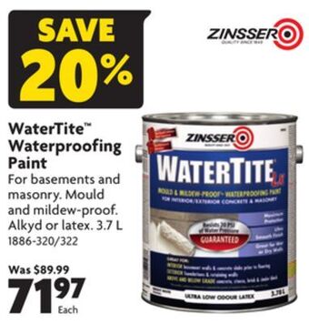 Home Hardware Watertite™ waterproofing paint offer