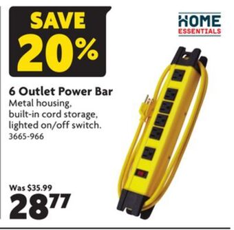 Home Hardware 6 outlet power bar offer