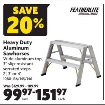 Home Hardware Heavy duty aluminum sawhorses offer