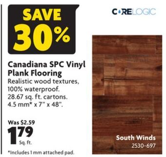Home Hardware Canadiana spc vinyl plank flooring offer