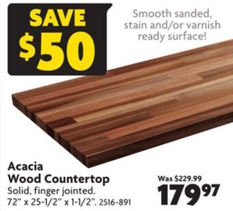 Home Hardware Acacia wood countertop offer
