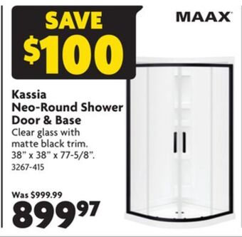 Home Hardware Kassia neo-round shower door & base offer