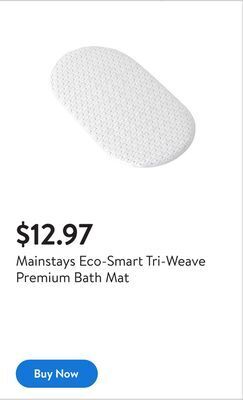 Walmart Mainstays eco-smart tri-weave premium bath mat offer