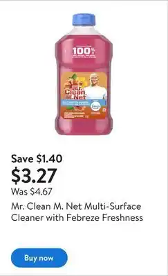 Walmart Mr. clean m. net multi-surface cleaner with febreze freshness offer