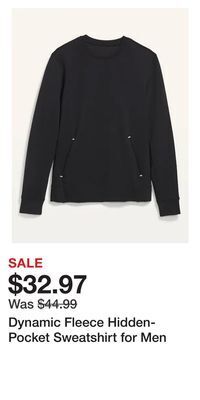 Old Navy Dynamic fleece hidden-pocket sweatshirt for men offer