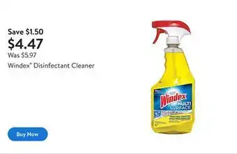 Walmart Windex® disinfectant cleaner offer