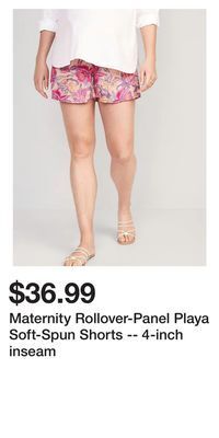Old Navy Maternity rollover-panel playa soft-spun shorts -- 4-inch inseam offer