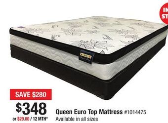 Bad Boy Superstore Queen euro top mattress offer
