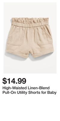 Old Navy High-waisted linen-blend pull-on utility shorts for baby offer