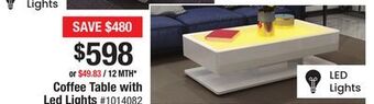 Bad Boy Superstore Coffee table with led lights offer