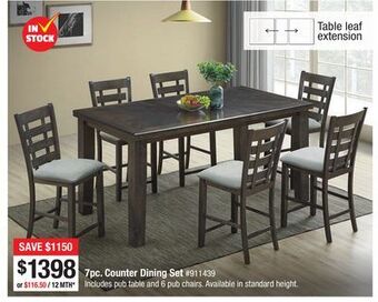 Bad Boy Superstore 7pc. counter dining set offer