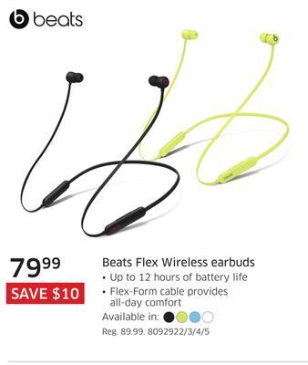The Source Beats flex wireless earbuds offer